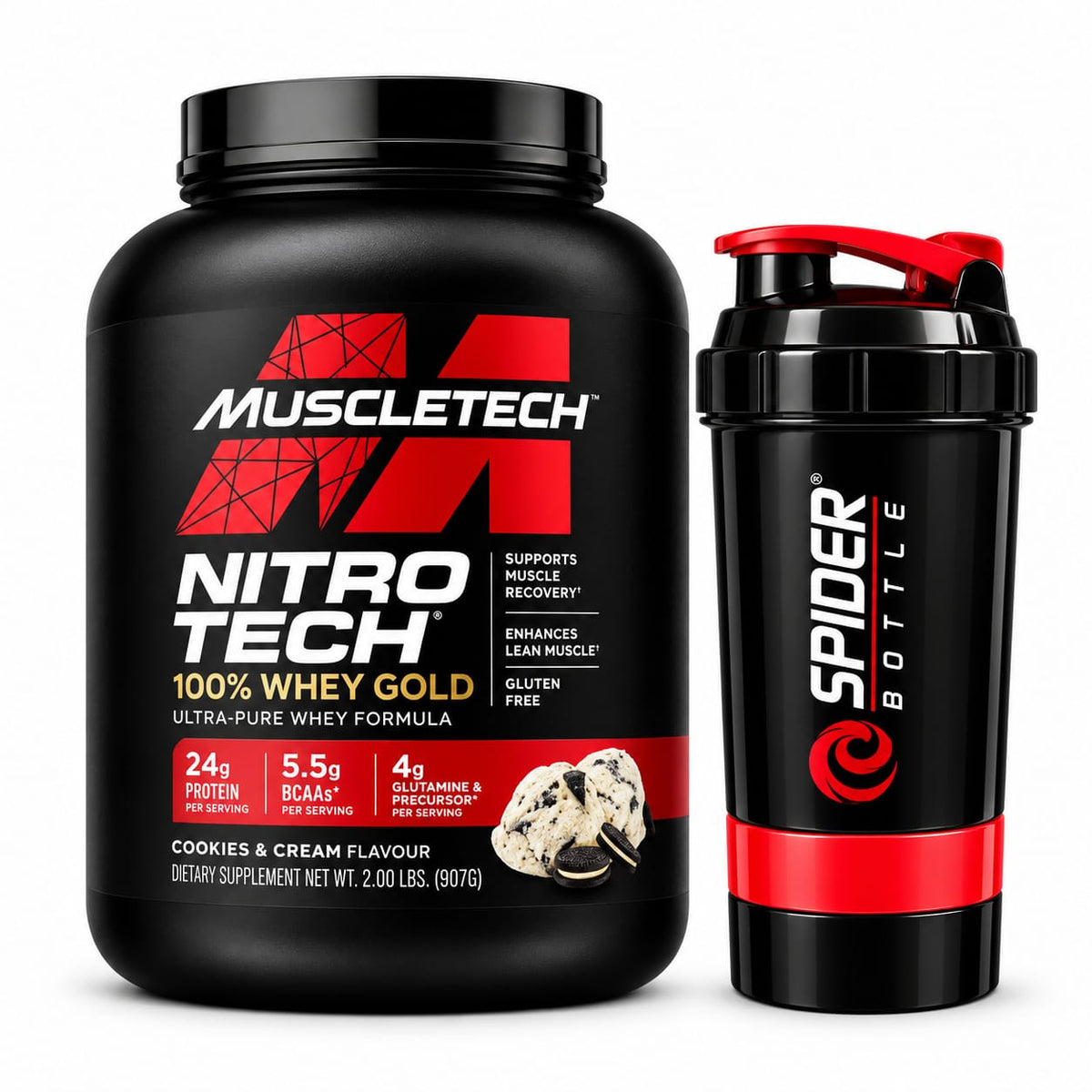 MuscleTech NitroTech Whey Gold 2lbs (907g) - Cookies & Cream