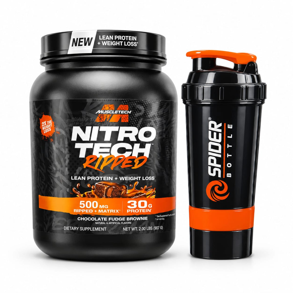 MuscleTech NitroTech Ripped 2lbs (907g) – Chocolate Fudge Brownie